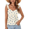 image:imageLYANER Womens Babydoll Tank Top Summer Camisole Dressy Casual Ruffle Strap Sleeveless Flowy Hem Peplum TopsFloral Dark Beige
