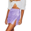 image:imageLYANER Womens Elegant Jacquard Side Split Slit Zipper High Waist Mini Short SkirtLight Purple