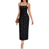 image:imageLYANER Womens Floral Lace Adjustable Spaghetti Strap Bodycon Elegant Long DressBlack