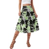 image:imageLYANER Womens Floral Print High Waisted A Line Tiered Ruffle Boho Swing Midi Skirts with PocketsDark Green Print