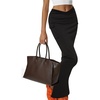 image:imageLYANER Womens High Waist Ruched Split Solid Pencil Long Maxi Skirt with Flap Pockets Black XLarge