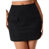 image:imageLYANER Womens High Waist Stretchy Casual Bodycon Summer Mini Skirt with Flap PocketsBlack