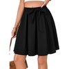 image:imageLYANER Womens High Waist Vinage Skirt Aline Flared Pleated Skater Casual Midi Skirts with BeltBlack