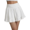 image:imageLYANER Womens High Waisted Ruffle Lace Trim A Line Casual Mini Skirt with ShortsWhite