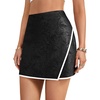 image:imageLYANER Womens Jacquard Wrap Front Hem Elastic High Waisted Zipper Mini Short SkirtBlack
