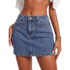 image:imageLYANER Womens Mid Rise Stretchy Bodycon Y2k Mini Denim Jean Skirts with PocketsDark Blue