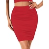 image:imageLYANER Womens Mini Skirt High Waist Ruched Bodycon Skirts Sexy Double Lined Mesh Short SkirtRedno Mesh
