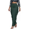 image:imageLYANER Womens Skirt Fringe Side Tassel Elastic Waist Slim Bodycon Long Maxi Pencil Skirts for ClubDark Green