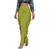 image:imageLYANER Womens Skirt Fringe Side Tassel Elastic Waist Slim Bodycon Long Maxi Pencil Skirts for ClubLight Green