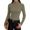 image:imageLYANER Womens Turtleneck Sweaters Long Sleeve Ribbed Knit Fitted Pullover Sweater Soft Thermal Underwear TeeArmy Green