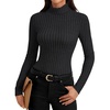 image:imageLYANER Womens Turtleneck Sweaters Long Sleeve Ribbed Knit Fitted Pullover Sweater Soft Thermal Underwear TeeBlack