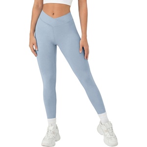 image:imageLYANER Womens Wrap High Waisted Butt Lifting Tummy Control Athletic Workout LeggingsDusty Blue