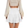 image:imageLYANER Women Elastic High Waist Pleated Casual Layer Ruffle Hem Flowy A Line Short SkirtWhite2