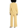 image:imageLYANER Womens 2 Piece Outfits Button Down Long Sleeve Shirt and Wide Leg Pants SetLight Yellow