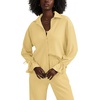 image:imageLYANER Womens 2 Piece Outfits Button Down Long Sleeve Shirt and Wide Leg Pants SetLight Yellow