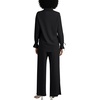 image:imageLYANER Womens 2 Piece Outfits Button Down Long Sleeve Shirt and Wide Leg Pants SetPure Black