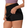 image:imageLYANER Womens A Line Mid Waist with Pockets Zipper Party Sexy Mini Skirt SkortsSolid Black