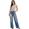 image:imageLYANER Womens Button Down Sleeveless Tank Tops Square Neck Going Out Crop Top Vest ShirtBlack