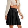 image:imageLYANER Womens Casual High Waist A Line Ruffle Hem Swing Skater Short Mini SkirtSolid Black