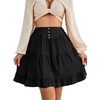 image:imageLYANER Womens Casual High Waist A Line Ruffle Hem Swing Skater Short Mini SkirtSolid Black