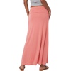 image:imageLYANER Womens Casual High Waist Solid Flare Long Maxi SkirtCoral Pink