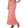 image:imageLYANER Womens Casual High Waist Solid Flare Long Maxi SkirtCoral Pink