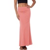 image:imageLYANER Womens Casual High Waist Solid Flare Long Maxi SkirtCoral Pink