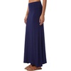 image:imageLYANER Womens Casual High Waist Solid Flare Long Maxi SkirtDark Blue