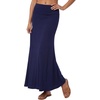 image:imageLYANER Womens Casual High Waist Solid Flare Long Maxi SkirtDark Blue
