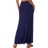 image:imageLYANER Womens Casual High Waist Solid Flare Long Maxi SkirtDark Blue