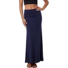 image:imageLYANER Womens Casual High Waist Solid Flare Long Maxi SkirtDark Blue