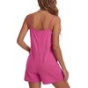 image:imageLYANER Womens Casual Summer Sleeveless Romper Loose Adjustable Spaghetti Strap Button Front Stretchy Shorts JumpsuitsRose