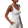 image:imageLYANER Womens Color Block V Neck Sleeveless Slim Fitted Going Out Tank TopsWhite