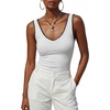 image:imageLYANER Womens Color Block V Neck Sleeveless Slim Fitted Going Out Tank TopsWhite