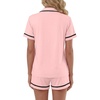 image:imageLYANER Womens Cotton Pajamas Set Button Short Sleeve Shirt with Shorts Set PJs LoungewearLight Pink