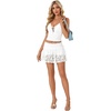 image:imageLYANER Womens Floral Lace High Waist Pleated ALine Club Mini Lingerie Short SkirtWhite