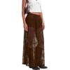 image:imageLYANER Womens Floral Lace Maxi Skirt High Waisted Flowy Sheer A Line Boho Skirts with Inner ShortsDark Brown