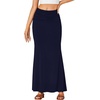 image:imageLYANER Womens Fold Over Waist Maxi Skirt Lightweight Floor Length Flared Long SkirtsNavy Blue