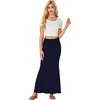 image:imageLYANER Womens Fold Over Waist Maxi Skirt Lightweight Floor Length Flared Long SkirtsNavy Blue