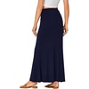 image:imageLYANER Womens Fold Over Waist Maxi Skirt Lightweight Floor Length Flared Long SkirtsNavy Blue