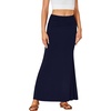 image:imageLYANER Womens Fold Over Waist Maxi Skirt Lightweight Floor Length Flared Long SkirtsNavy Blue