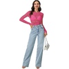 image:imageLYANER Womens Lace Long Sleeve Tops Floral Sexy Mesh Sheer Shirt See Through Undershirt TopsRose Pink