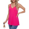 image:imageLYANER Womens Lace Trim V Neck Sleeveless Backless Casual Cami Tank TopsRose