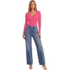 image:imageLYANER Womens Long Sleeve Bodysuit Sexy V Neck Henley Slim Fitted Going Out Tops Button Down LeotardRose Pink