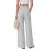 image:imageLYANER Womens Low Rise Striped Pants Wide Leg Cotton Elastic Drawstring Pajama Lounge Wear SleepweaBlack