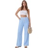 image:imageLYANER Womens Low Rise Striped Pants Wide Leg Cotton Elastic Drawstring Pajama Lounge Wear SleepweaBlue