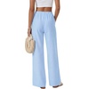 image:imageLYANER Womens Low Rise Striped Pants Wide Leg Cotton Elastic Drawstring Pajama Lounge Wear SleepweaBlue