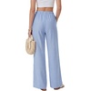 image:imageLYANER Womens Low Rise Striped Pants Wide Leg Cotton Elastic Drawstring Pajama Lounge Wear SleepweaBright Blue