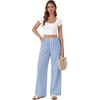 image:imageLYANER Womens Low Rise Striped Pants Wide Leg Cotton Elastic Drawstring Pajama Lounge Wear SleepweaBright Blue