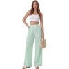 image:imageLYANER Womens Low Rise Striped Pants Wide Leg Cotton Elastic Drawstring Pajama Lounge Wear SleepweaGreen
